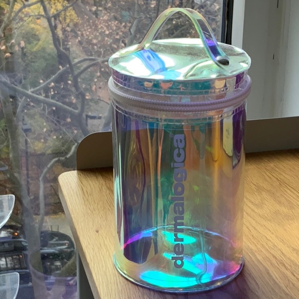 Rainbow prism Cylindrical Dermalogica travel case